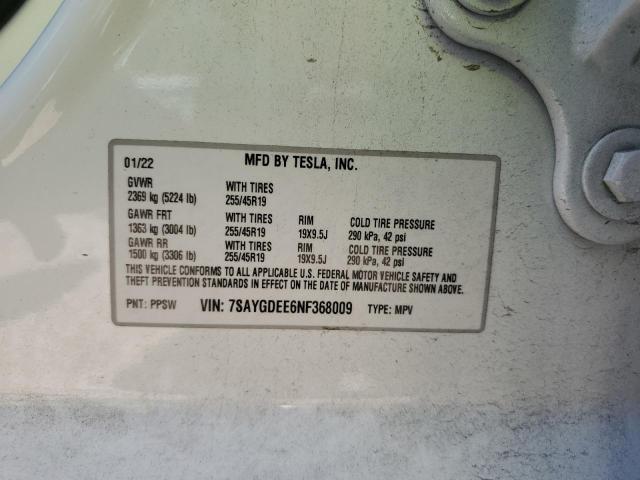 7SAYGDEE6NF368009 Tesla Model Y