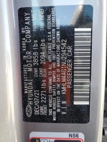 KMHLM4AG1NU294542 Hyundai ELANTRA SEL