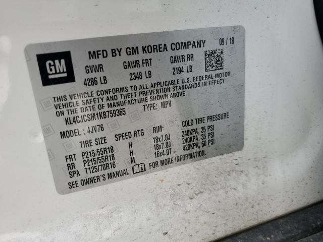 KL4CJCSM1KB759365 Buick Encore Essence