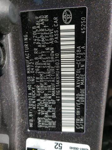 4T1G11AK6MU460310 Toyota CAMRY SE