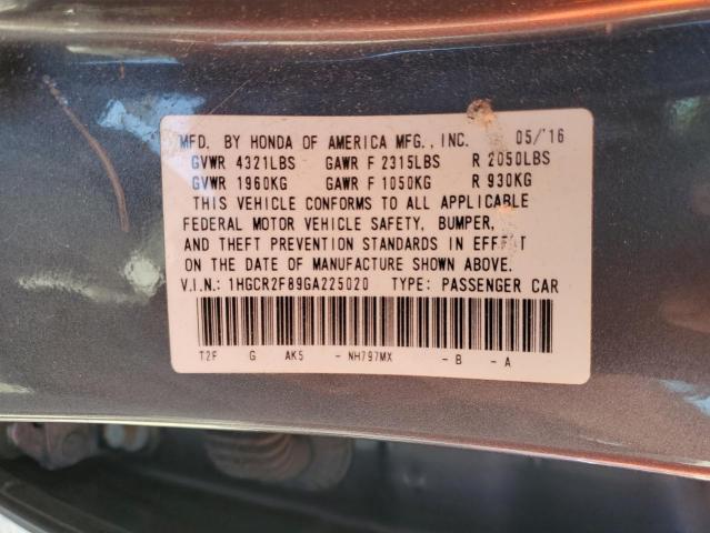 1HGCR2F89GA225020 Honda ACCORD EXL