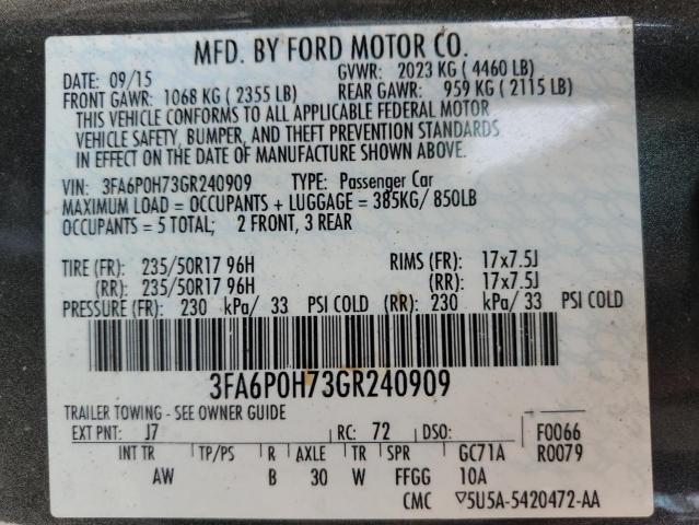 3FA6P0H73GR240909 Ford FUSION SE