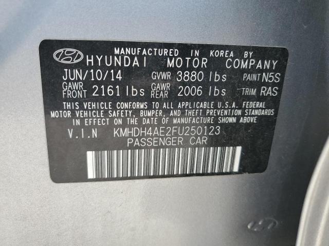 KMHDH4AE2FU250123 Hyundai ELANTRA SE