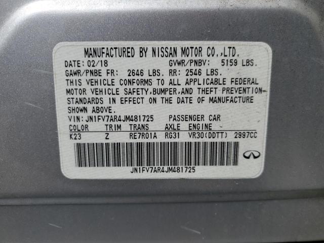 JN1FV7AR4JM481725 Infiniti Q50 Red Sport 400