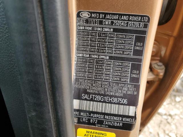 SALFT2BG1EH387506 Land Rover Lr2 Hse Luxury