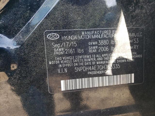 5NPDH4AE7GH763335 Hyundai ELANTRA SE