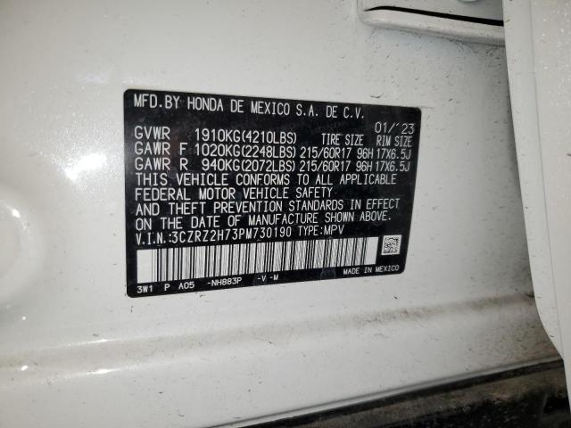 3CZRZ2H73PM730190 Honda Hr-v Exl
