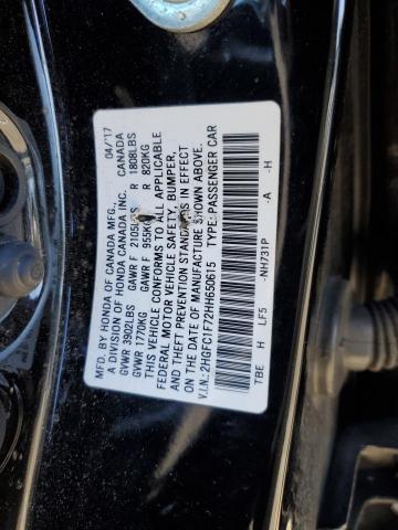 2HGFC1F72HH650615 Honda CIVIC EXL