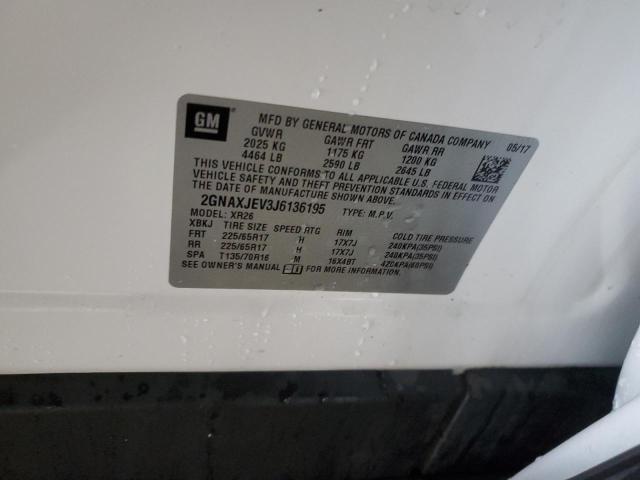2GNAXJEV3J6136195 Chevrolet EQUINOX LT