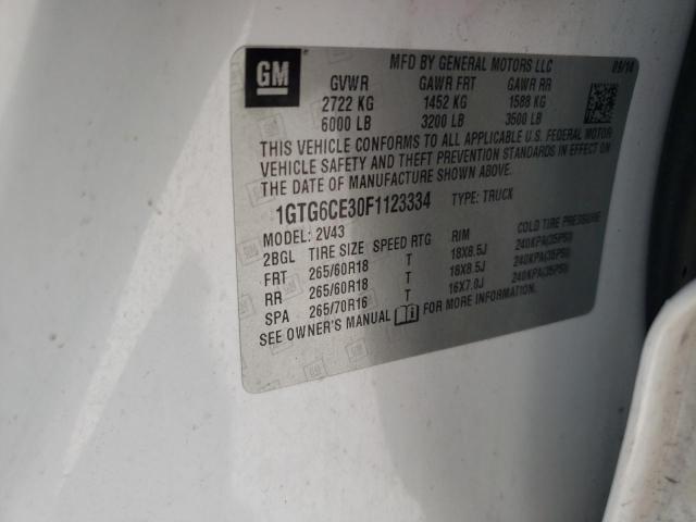 1GTG6CE30F1123334 GMC CANYON SLT