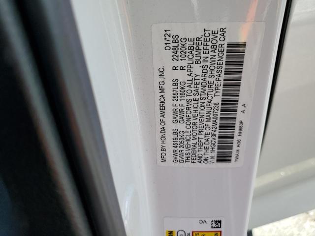 1HGCV3F42MA007236 Honda Accord Hybrid Ex