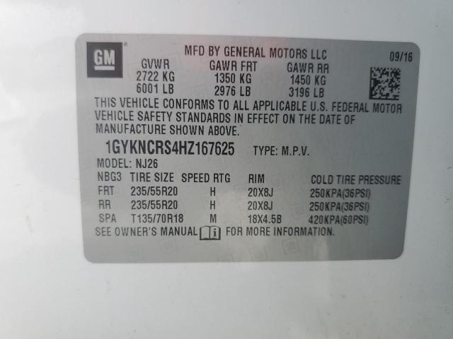 1GYKNCRS4HZ167625 Cadillac Xt5 Premium Luxury