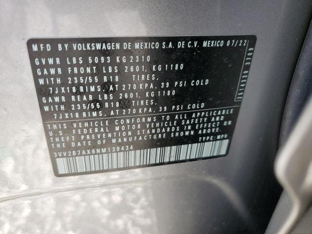 3VV2B7AX6NM139434 Volkswagen TIGUAN SE