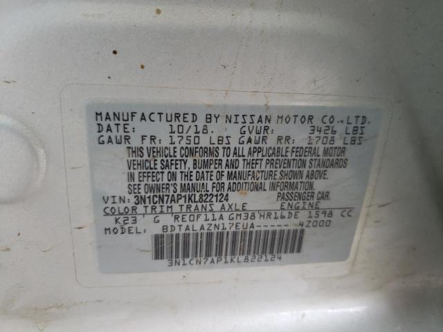 3N1CN7AP1KL822124 Nissan VERSA S
