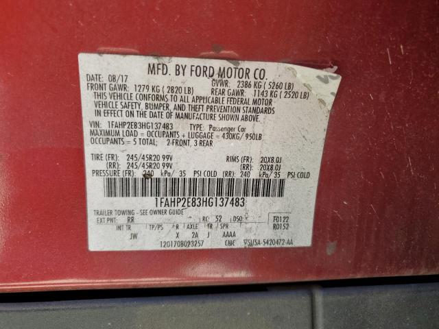 1FAHP2E83HG137483 Ford TAURUS SEL