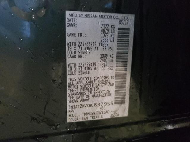 5N1AT2MVXHC837955 Nissan ROGUE SV