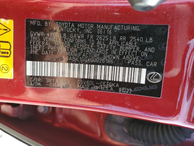 58ABK1GGXGU026186 Lexus ES 350