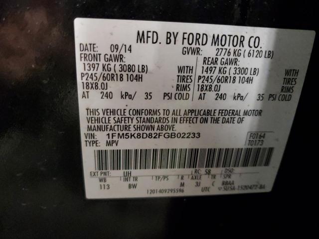 1FM5K8D82FGB02233 Ford EXPLORER XLT