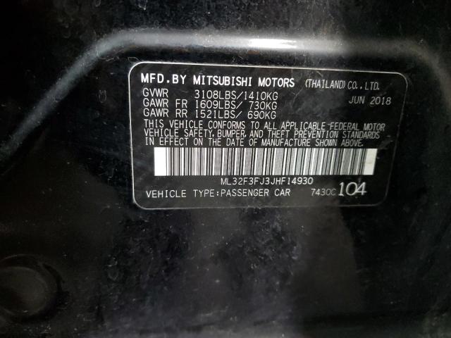 ML32F3FJ3JHF14930 Mitsubishi Mirage G4 Es