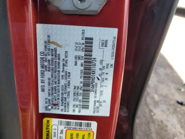 3FA6P0HD1KR110724 Ford FUSION SE
