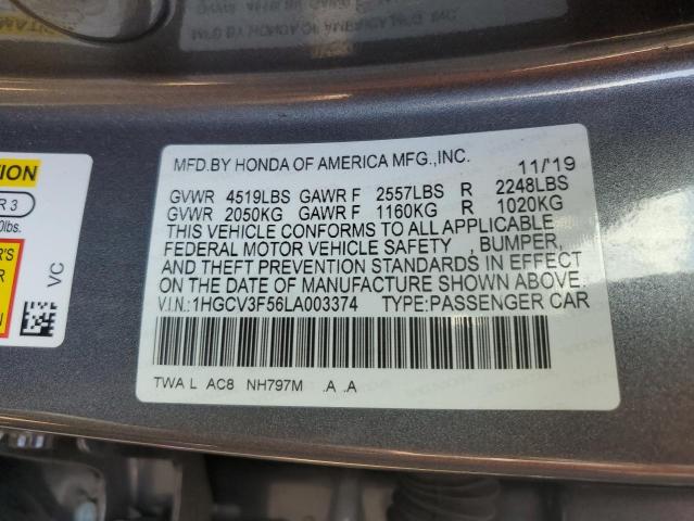 1HGCV3F56LA003374 Honda Accord Hybrid Exl