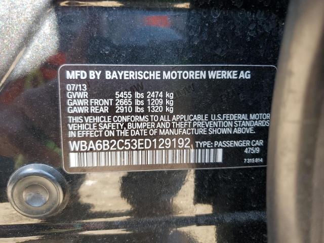 WBA6B2C53ED129192 BMW 650 I Gran Coupe