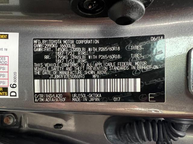 JTJBM7FX7E5086893 Lexus GX 460