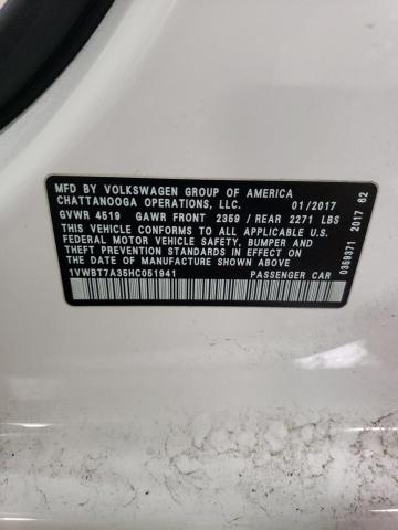 1VWBT7A35HC051941 Volkswagen PASSAT SE