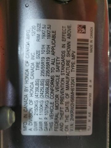 2HKRW2H98MH612041 Honda Cr-v Touring