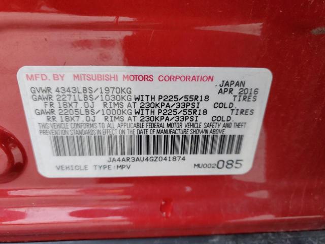 JA4AR3AU4GZ041874 Mitsubishi Outlander Sport Es