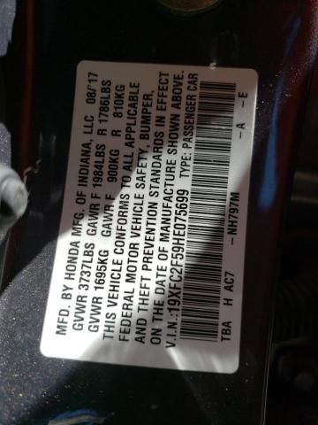 19XFC2F59HE075699 Honda Civic Lx