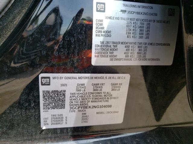 3GCPYBEK2NG104098 Chevrolet Silverado Ltd K1500 Custom