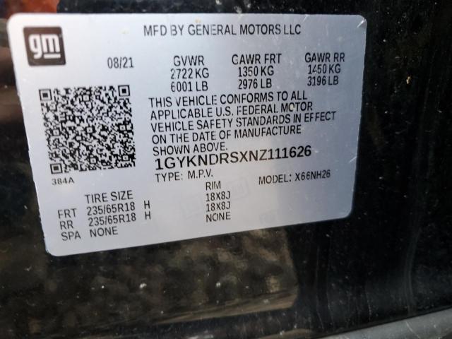 1GYKNDRSXNZ111626 Cadillac Xt5 Premium Luxury