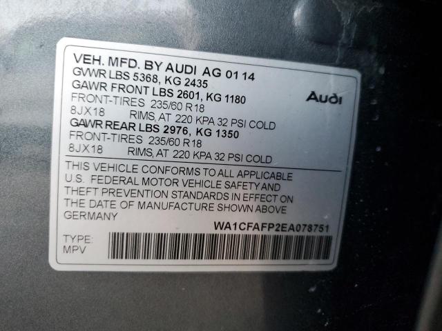WA1CFAFP2EA078751 Audi Q5 PREMIUM