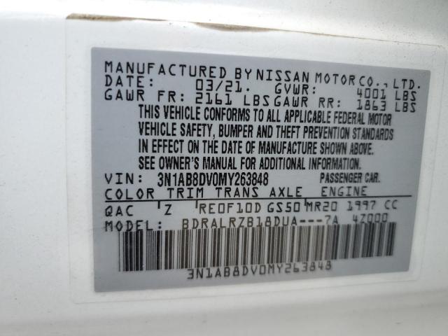 3N1AB8DV0MY263848 Nissan SENTRA SR