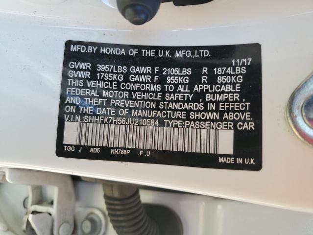 SHHFK7H56JU210584 Honda CIVIC EX
