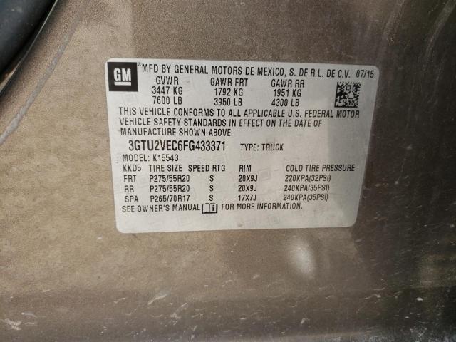 3GTU2VEC6FG433371 GMC Sierra K1500 Slt