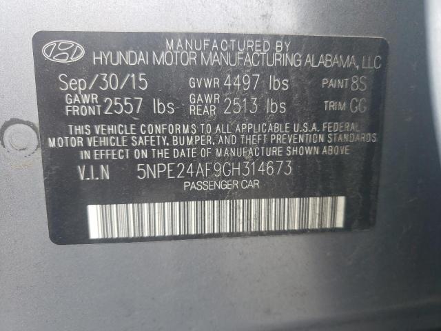 5NPE24AF9GH314673 Hyundai SONATA SE