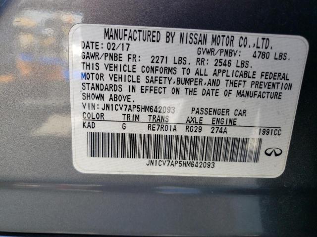 JN1CV7AP5HM642093 Infiniti Q50 BASE