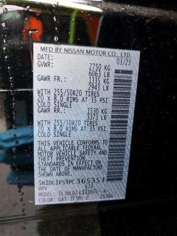 5N1DL1FS9PC365353 Infiniti QX60 LUXE