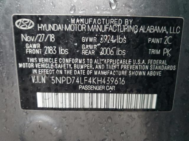 5NPD74LF4KH439616 Hyundai ELANTRA SE