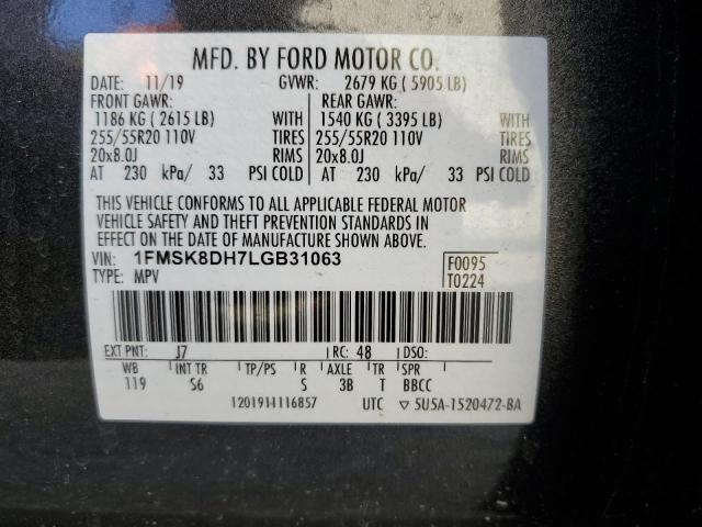 1FMSK8DH7LGB31063 Ford EXPLORER XLT