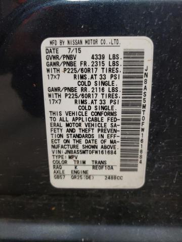 JN8AS5MT0FW161684 Nissan Rogue Select S