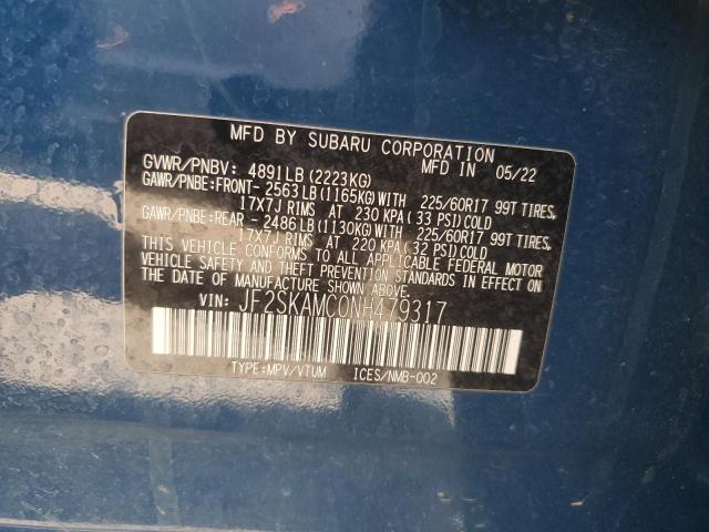 JF2SKAMC0NH479317 Subaru Forester Wilderness
