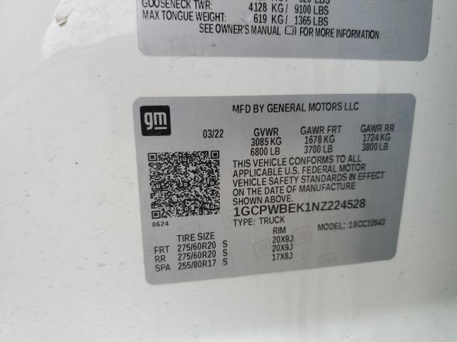1GCPWBEK1NZ224528 Chevrolet Silverado Ltd C1500 Custom
