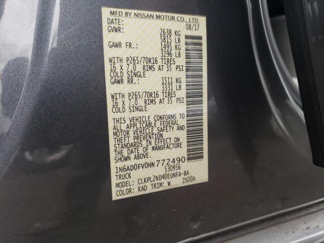 1N6AD0FV0HN772490 Nissan Frontier Sv