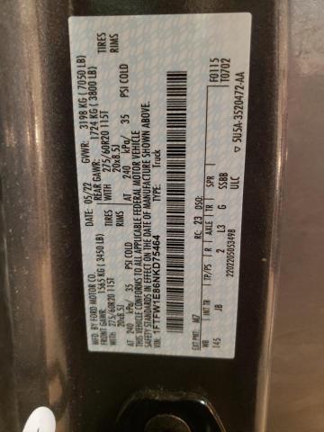 1FTFW1E86NKD75464 Ford F150 Supercrew