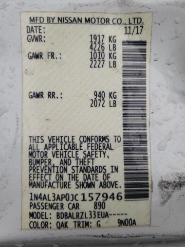 1N4AL3AP0JC157946 Nissan ALTIMA 2.5
