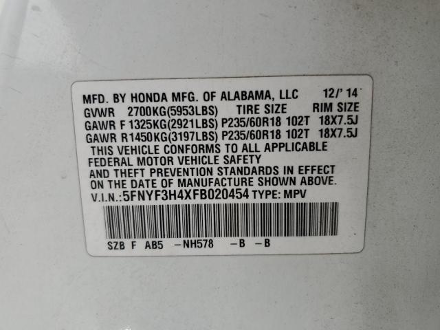 5FNYF3H4XFB020454 Honda Pilot Ex