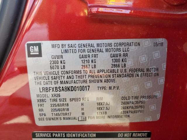 LRBFXBSA8KD010017 Buick Envision Preferred